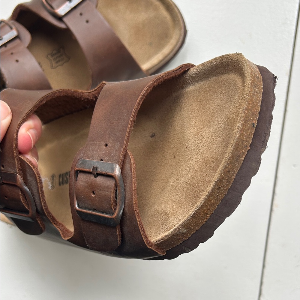 Classic Brown Double-Buckle Women’s Slide Sandals - Picture 7 of 7